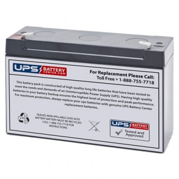 Lightalarms 2P12G1 6V 12Ah Battery with F1 Terminals