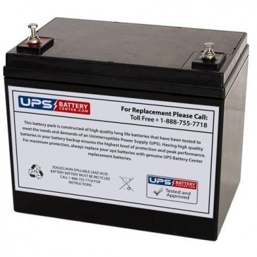 AJC 12V 75Ah D75S Battery with M6 Terminals