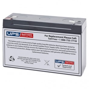 Lightalarms X78 6V 12Ah Battery with F1 Terminals