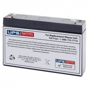 Acumax 6V 7.2Ah AM7.2-6 Battery with F1 Terminals