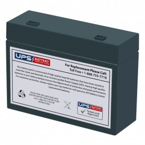 DataLex 12V 6Ah NP6-12R Battery with +F2 -F1 Recessed Terminals