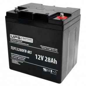 12V 28Ah TLV12280FR-M5 - 12V 28Ah Sealed Lead Acid Battery - Length: 165mm (6.5") / Width: 125mm (4.9") / Height: 175mm (6.9")