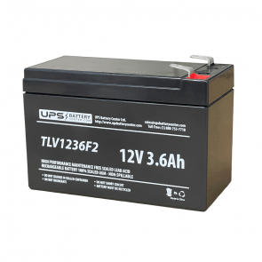 TLV1236F2 - 12V 3.6Ah Sealed Lead Acid Battery with F2 Terminals