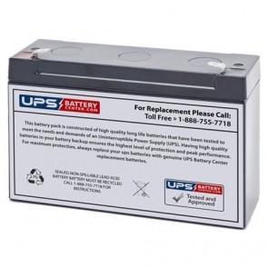 Zeus PC12-6XBF1 6V 12Ah Battery with F1 Terminals