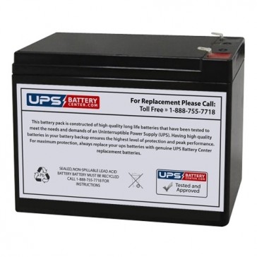 Exalium EXAC10-12 12V 10Ah Replacement Battery with F2 Terminals