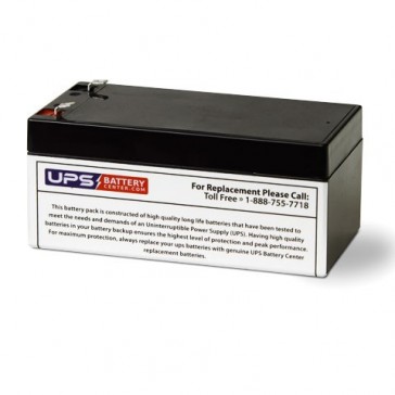 GS Portalac 12V 3.2Ah PE12V3.2 Battery with F1 Terminals