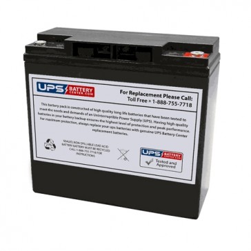 Power Kingdom 12V 18Ah PS18L-12 Replacement Battery with M5 Terminals