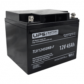 12V 45Ah AGM SLA Battery, Front Facing nut & Bolt terminals - TLV12450NB-F