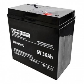 PowerSonic PS-6360F2 6V 36Ah Replacement Battery with F2 Terminals