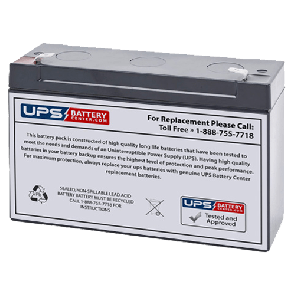 Union MXG-061200 6V 12Ah Battery with F1 Terminals